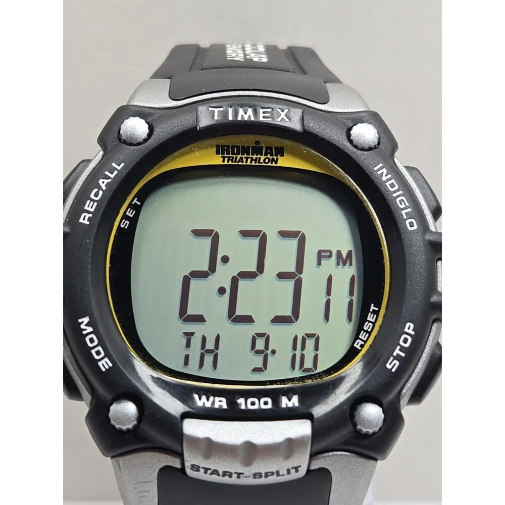Timex Ironman Triathlon T5E231 Mens 46mm Watch Indiglo 100Lap WR100M New Battery